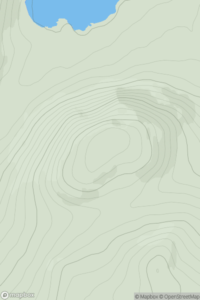 Thumbnail image for Meall na Ceardaich [Loch Treig to Loch Ericht] showing contour plot for surrounding peak